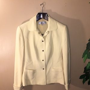 Tahari Yellow Blazer Jacket Size 8P